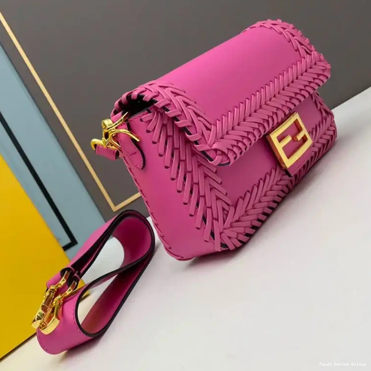 Affordable In Bag Leather Stitching Baguette Rose Medium Fendi 0618